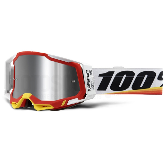 50010-00016 Gafas Offroad 100% Racecraft 2 Arsham Rojo - Cristal Flash Plateada