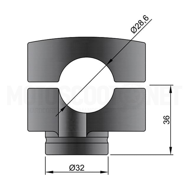 Torreta manillar 28.6mm cross/ENDURO universal Vparts - negro mate Sku:616N /6/1/616n_01.jpg