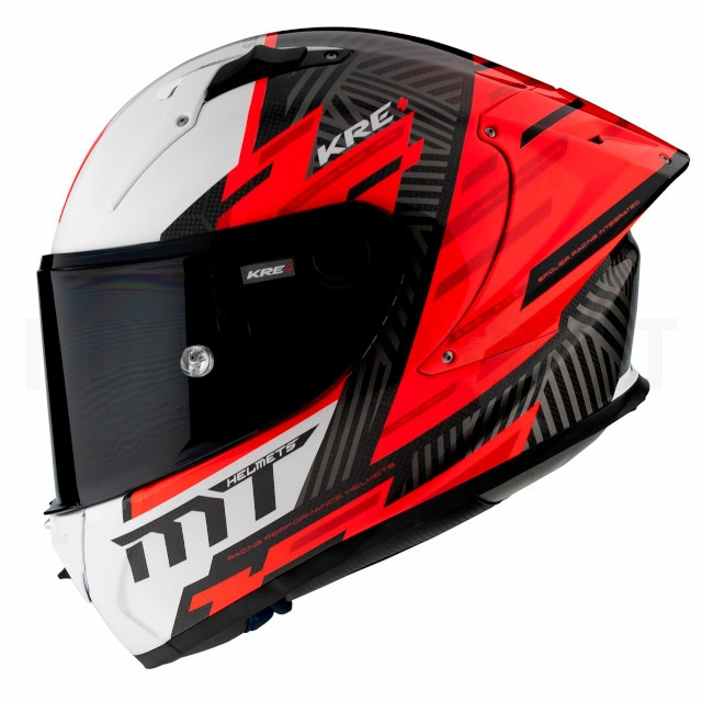 Casco MT Helmets FF103PLUSC KRE+ Carbon Brush A5 Rojo Brillo 