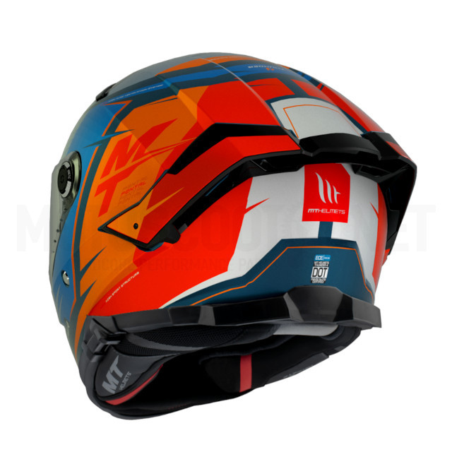 A-1308988142 Casco MT Helmets Thunder 4 SV Pental Azul/Naranja Mate