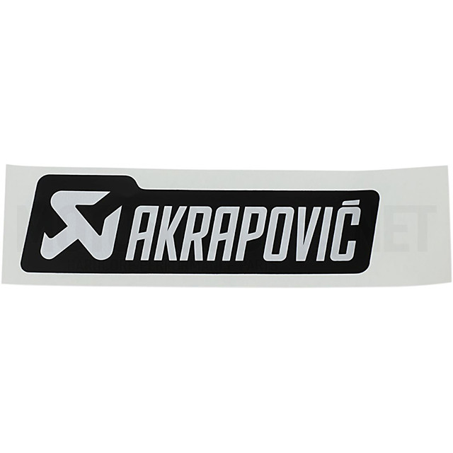 Pegatina Akrapovic 135x40mm negro-plateado