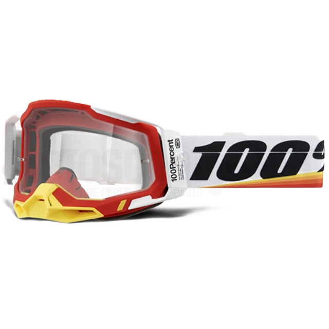 50009-00016 Gafas Offroad 100% Racecraft 2 Arsham Rojo - Cristal Transparente