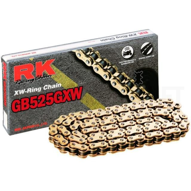 Cadena RK GB525GXW con 104 eslabones oro