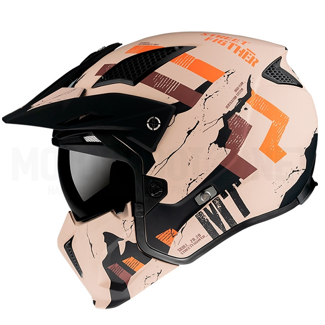 Casco MT Helmets TR902XSV Streetfighter SV Skull2020 A14 Naranja Mate