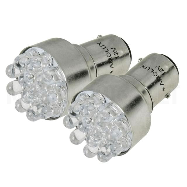 Bombillas para intermitente Amolux LED, 12v BAU15s, luces de intermitencia (2 UND.)
