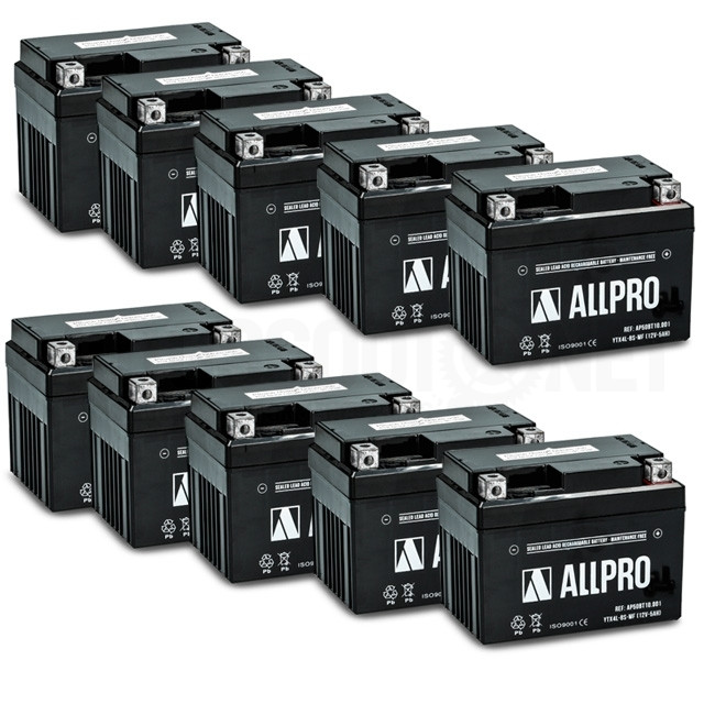 Caja de 10 baterías YTX4L-BS Sellada Allpro ref: AP50BT10.001/10