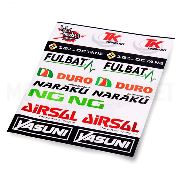 Kit de pegatinas 19 unidades diferentes sponsor fondo transparente Naraku