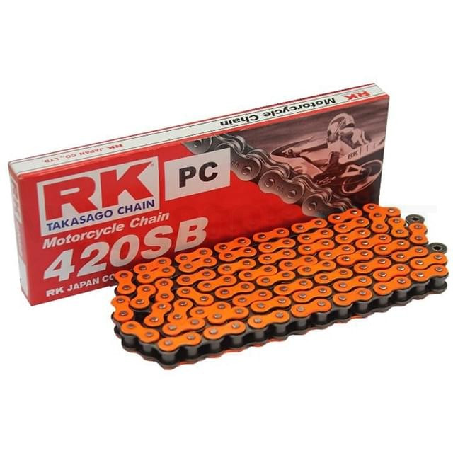 Cadena RK 420SB con136 eslabones naranja