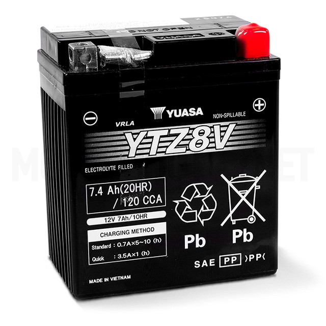 Batería YTZ8-V Yuasa precargada ref: YTZ8-V