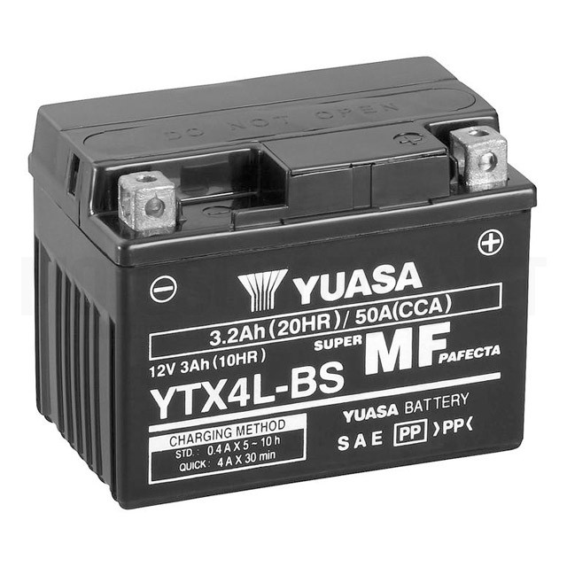 Batería YTX4L-BS Yuasa Combipack con electrolito ref: Yuasa YTX4L-BS