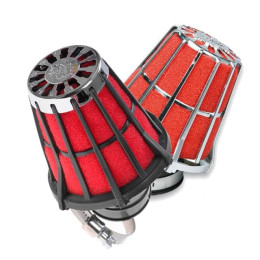 Filtro de aire E5 38MM Negro-Rojo / Cromado-rojo Malossi