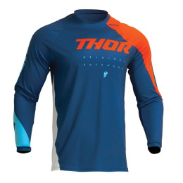 Camiseta Off-Road Infantil Thor Sector Edge - Azul/Naranja