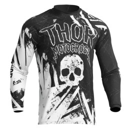 Camiseta Off-Road Infantil Thor Sector Gnar - Negro/Blanco