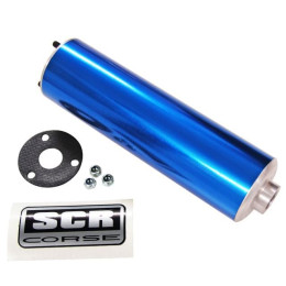 Silenciador SCR-Corse "SM 60 Aluminio" marchas 50cc, 22cm, color: azul