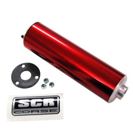 Silenciador SCR-Corse "SM 60 Aluminio" marchas 50cc, 22cm, color: rojo