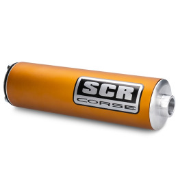 Silenciador SCR-Corse "SM 60 Aluminio" marchas 50cc, 22cm, color: dorado