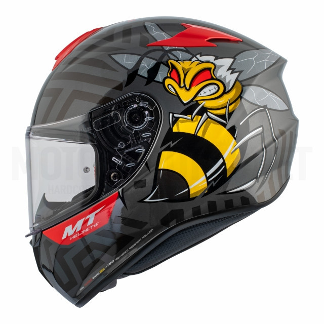 Casco MT Helmets FF106 Targo Bee Rojo Fluor Brillo