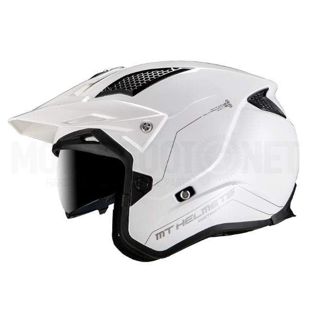 Casco MT Helmets TR902SV District SV Solid A0 Blanco Perla Brillo 