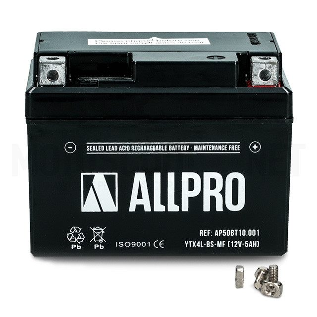 Bateria YTX4L-BS 12V 5Ah selada sem manutenção AllPro Sku:AP50BT10.001 /a/p/ap50bt10.001_01.jpg
