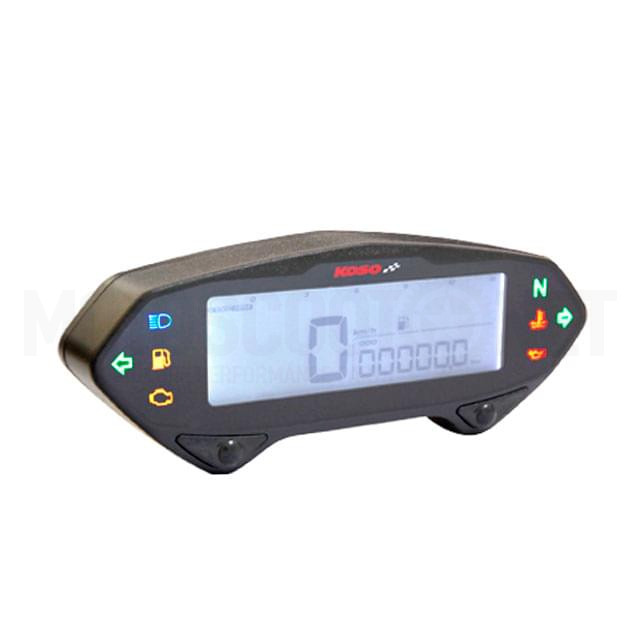 Marcador DB-01RN Digital universal Speed RPM ODO TRIP TIME FUEL + 5 niveles de luz Koso de perfil