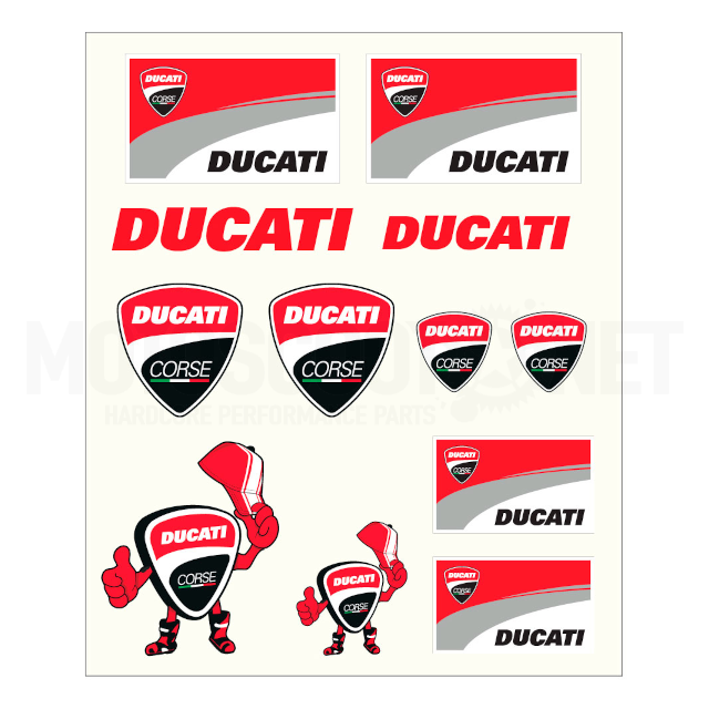 Set pegatinas 9x12 cm Ducati (