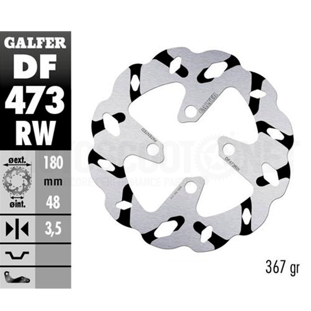 Disco de travão dianteiro Booster / BW's Galfer Extreme Wave d=180mm 3,5mm grossura