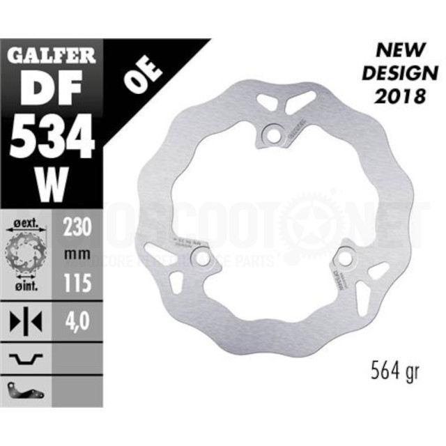 DF534W Disco de freno delantero Yamaha N-Max 125-150 >15 Galfer