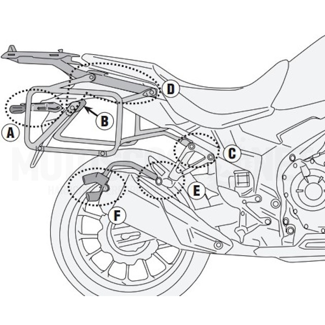 Portamaletas Lateral One-Fit Monokey® CAM-SIDE Honda CB 500 X (19 > 21) Givi ref: PLO1171CAM