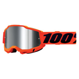 Óculos Offroad 100% Accuri 2 Neon Laranja - Lente Espelhada Prata