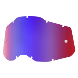 Lente substituição óculos Off-road 100% Generation 2 - Vermelha Espelhada/Azul