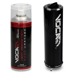 Kit silenciador VOCA preto e Spray resisitente a altas temperaturas VOCA Racing Heat Transparente