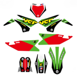 Kit de adhesivos racing YCF bigy 2022 Verde/Rojo