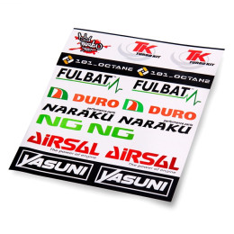 Kit de 22 autocolantes fabricantes Airsal/Naraku/NG/Yasuni transparente