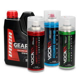 Kit manutenção Voca Gearbikes Spray / limpeza travões / Óleo corrente / óleo de transmissão 10w40