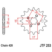 Pinhão de Ataque Aço 12 Dentes JTF253 JT Sprockets