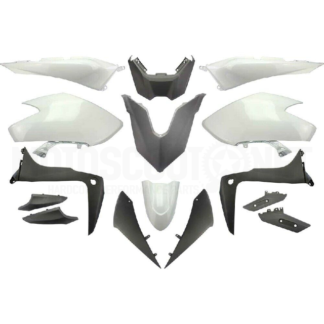 Body kit Yamaha TMax 530 SX/DX 17-19 15 pieces Allpro - white and black