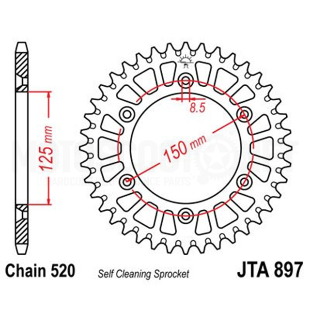 Aluminium Rear Race Sprocket 50 Teeth Orange JTA897 JT Sprockets Sku:JTA897.50ORG /A/8/A89752_8.jpg