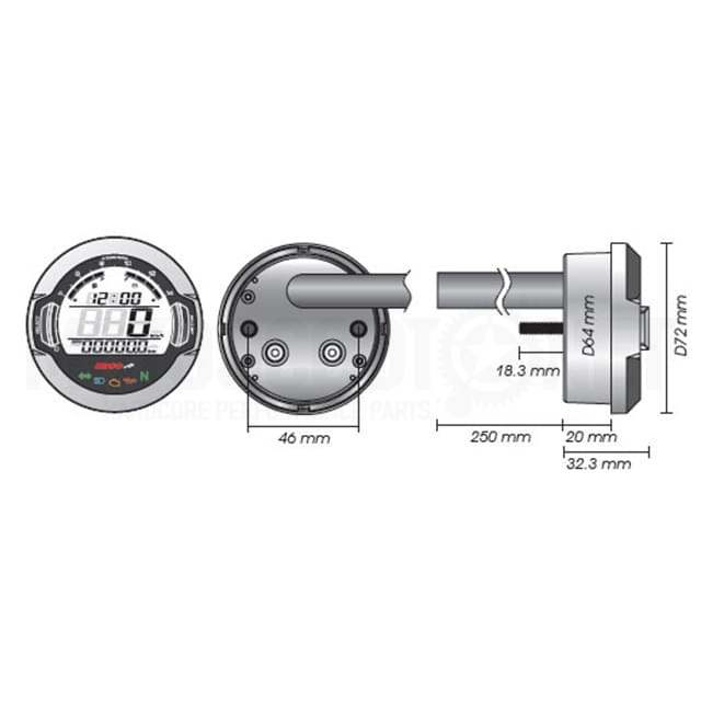 Speedometer and RPM KOSO DL-03S d.64mm / 0-360 km/h / 15.000 RPM Sku:A-KO-BB642W /b/b/bb642w10_1__1.jpg