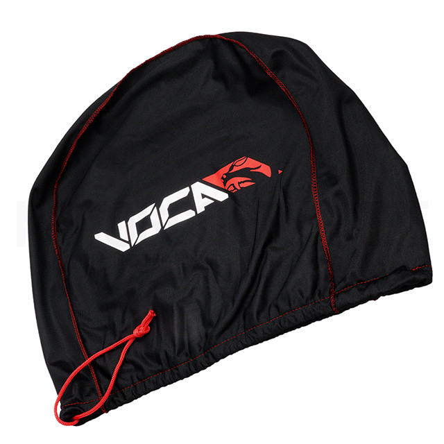 Bolsa casco integral VOCA Bestia negra con logo blanco y costura roja