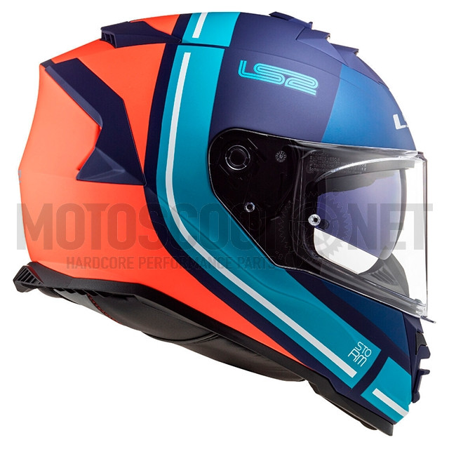 Full-Face Helmet LS2 FF800 Storm Slant Matte Blue / Neon Orange