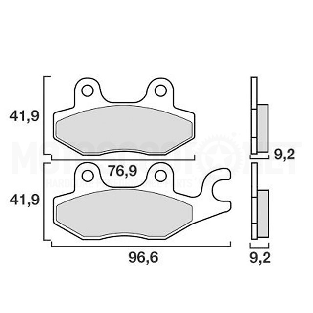 Brake Pads Sintered Front and Rear Kymco Bet&Win/Dink/Grand Dink/Super 9 rear Kymco Like 50/125 Brembo 