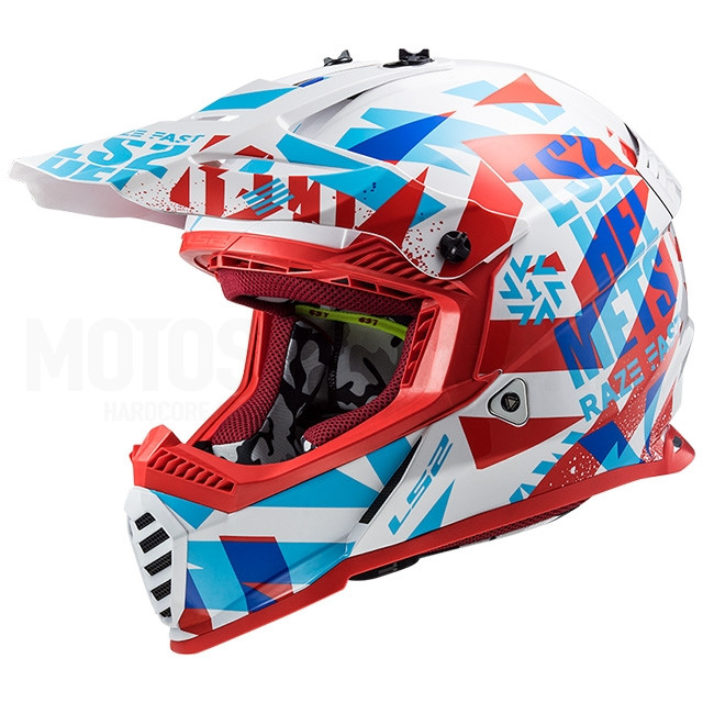 Helmet Cross LS2 MX437 Fast EVO Mini Funky - Red / White