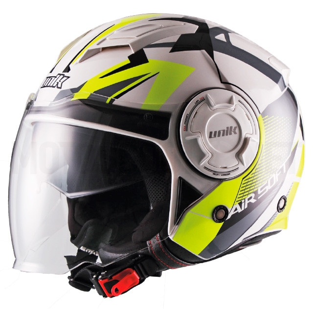 Helmet Jet Unik CJ-11 Airsoft White/Fluorescent Yellow glossy finish
