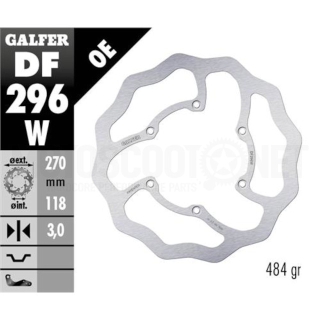 DF296W Disco de freno delantero Yamaha YZ 125-250 2022 Galfer 