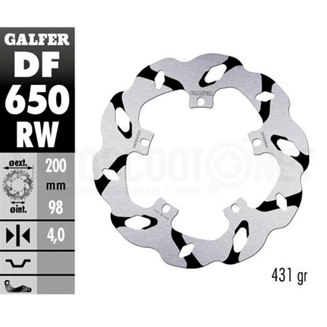 Brake Disc front Piaggio Fly / Hexagon / Zip SP Galfer Extreme Wave d=200mm thickness 4mm