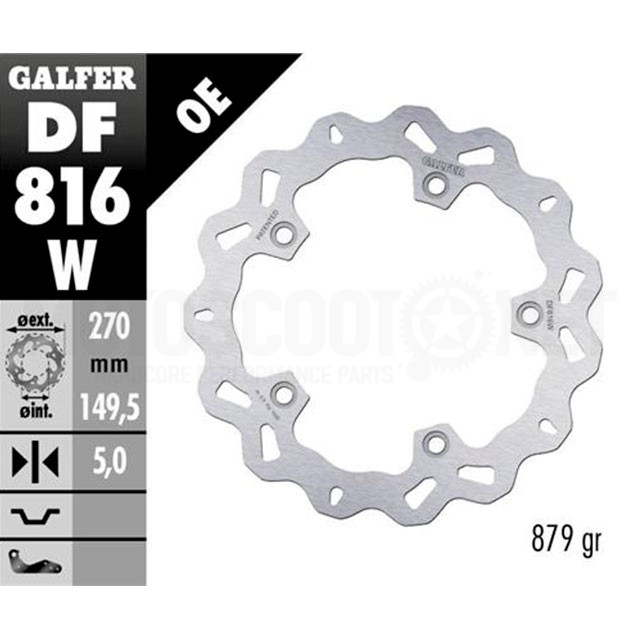 Brake Disc front and rear BMW C 600 GT/SPORT > 12 Galfer Wave d=270mm thickness 5mm