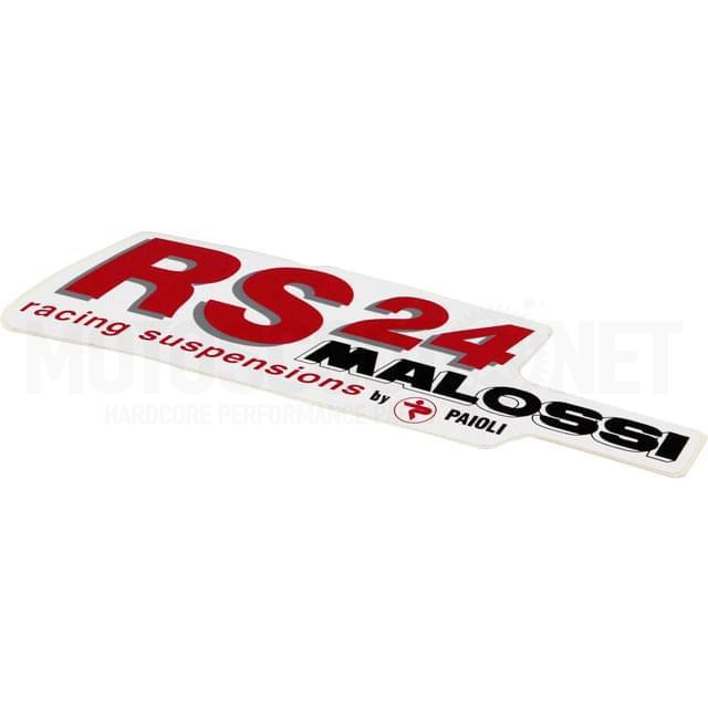 Sticker Malossi RS24 white background 14.5x4.5cm