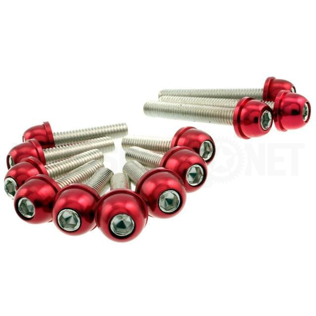 Minarelli scooter STR8 crankcase screws - red