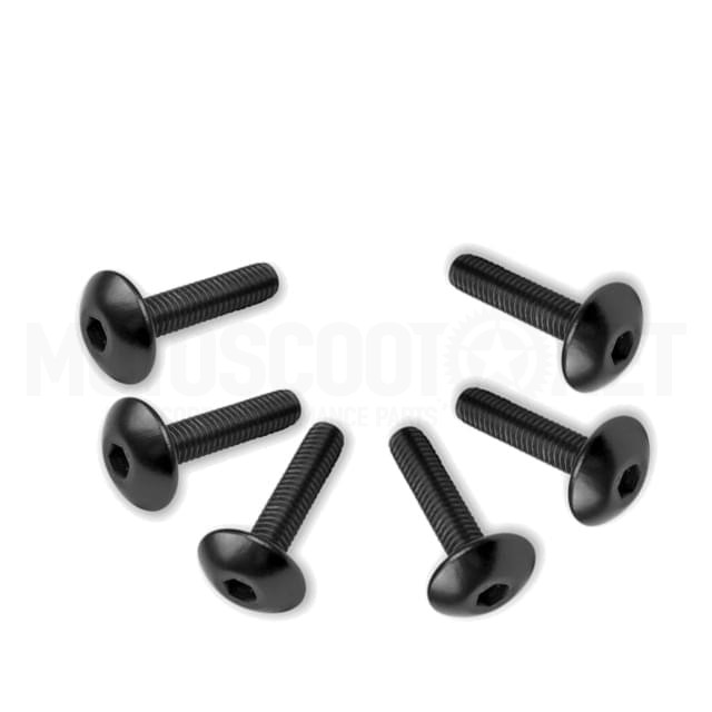 Vparts aluminium hexagon socket screw 6 pcs - black