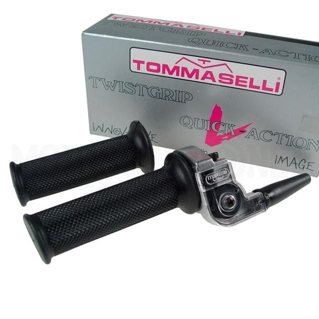 Quick-action Throttle 148°/36mm Tomaselli horizontal with grips - Chrome
